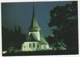 CP ROUGEMONT, L'EGLISE LA NUIT, CANTON DE VAUD, SUISSE, SCHWEIZ, SWITZERLAND - Rougemont