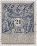 SI53D AUSTRIA OSTERREICH Marche Marca Da Bollo FISCALE STEMPEL MARKE 2 Fl 1893 Usata ZWEI GULDEN - Revenue Stamps