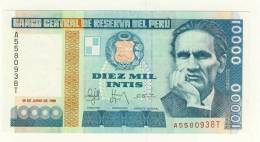 BILLET # PEROU # 1988 # DIEZ MIL INTIS  # DIX MILLE INTIS # NEUF # CESAR VALLEJO - Perú