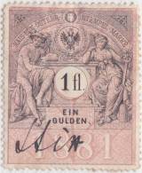 SI53D AUSTRIA OSTERREICH Marche Marca Da Bollo FISCALE STEMPEL MARKE 1 Fl 1881 Usata EIN GULDEN - Fiscali