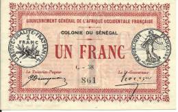 SENEGAL  BILLET CHAMBRE DE COMMERCE 1 F NEUF ***   TRES TRES RARE - Handelskammer