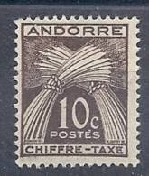 130202496  ANDORRA  FR.  YVERT  TAXE  Nº  21  *  MH - Unused Stamps