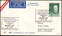 Austria 1959, Airmail Cover Wien - Istambul   "SAS" - Andere & Zonder Classificatie