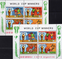 Fußball WM 1978 Korea 1777/0 2x KB **/o 20€ Plätze/Sieger Bloque Sport Blocs Hoja Football M/s Soccer Sheetlets Bf Corea - 1978 – Argentine