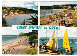 22 - Saint Michel En Grève - La Plage, Le Grand Rocher Et Régates Sur La Cote -  Editeur: Jack N° 1099 - Saint-Michel-en-Grève