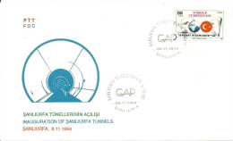 Turkey; Special Postmark 1994 Inauguration Of Sanlurfa Tunnels - FDC