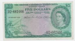British Caribbean Territories 5 Dollars 1956 VF++ P 9b  9 B - East Carribeans
