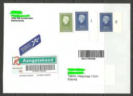 NEDERLAND NETHERLANDS Niederlande 3 Stamps Unused 21 Gulden To Estonia Estland - Lettres & Documents