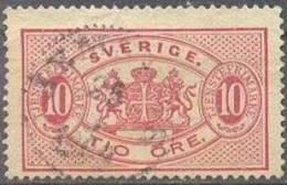 1881 Second Issue 10 Öre Mi 5Bb /Facit TJ16B / Sc O17  / YT 5 Used / Oblitéré / Gestempelt [hod] - Dienstzegels