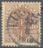 1911 Last Issue 30 Öre Mi 42 /Facit TJ52 / Sc O53  / YT 43 Used / Oblitéré / Gestempelt [hod] - Service