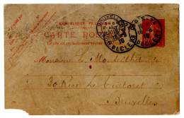 Kaartbrief Paris-Bruxelles "la Semeuse" 10 C. - Letter Cards
