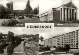AK Rüdersdorf: Torell-Platz, Klubhaus, Bülow-Kanal, Kreiskrankenhaus, Ung, 1984 - Ruedersdorf