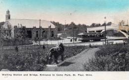 St Paul MN Como Park Station Tram 1910 Postcard - St Paul