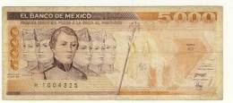 BILLET # MEXIQUE # 5000 PESOS # CINCO MIL  PESOS # 1989  #  SIX PERSONNAGES - Mexique