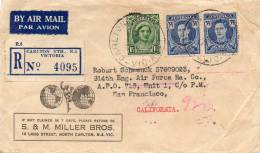 Australia 1944 Registered Cover Mailed To USA - Brieven En Documenten