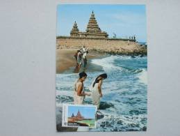 Indien 946 Maximumkarte MK/MC, ESST Neu Delhi, Tempel Von Mahabalipuram - Storia Postale