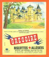 Buvard  "  Gregoire - Biscottes Allegées  " Chateau De Saumur - Zwieback