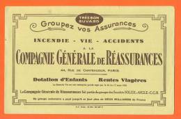 Buvard  "  Compagnie Generale De Reassurances  " - Bank & Versicherung