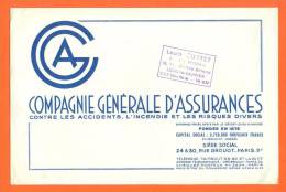 Buvard  "  Compagnie Generale D'assurances  "  Tampon Louis Curtet Lons Le Saunier - Banco & Caja De Ahorros