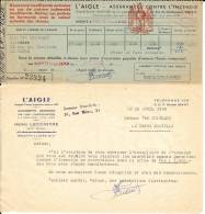 QUITTANCE D'Assurances Contre L'Incendie Agence De Montivilliers 1952 , Agence H . LECOINTRE - Banca & Assicurazione