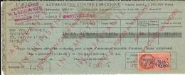 QUITTANCE D´Assurances Contre L´Incendie Agence De Montivilliers 1942 , Agence H . LECOINTRE - Banca & Assicurazione