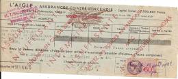 QUITTANCE D´Assurances Contre L´Incendie Agence De Montivilliers 1942 , Agence H . LECOINTRE - Banca & Assicurazione
