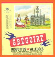 Buvard  "  Grégoire - Biscottes Allegées  "  Le Calvaire De Plougastel Daoulas - Biscotti