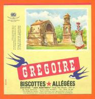 Buvard  "  Grégoire - Biscottes Allegées  "  Les Antiques De Saint Remy De Provence - Biscottes