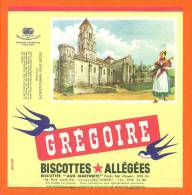 Buvard  "  Grégoire - Biscottes Allegées  "  L'eglise Saint Pierre D'uzerche - Biscotti