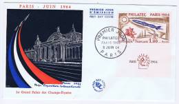 France: PHILATEC 8/6/1964 GF SUR FDCTB Cote 30.00 Eur - 1960-1969
