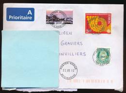 Enveloppe, Direction Norvége (Norge) - France (2012), 3 Timbres, Europa, Verdens Kommunikasjonsar, Cachet Narvik... - Cartas & Documentos