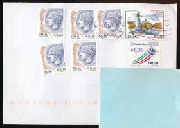 Enveloppe, Direction Italie - France (2011), 6 Timbres, Roma Capitale... - 2011-20: Poststempel