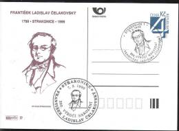 Czech Republic 1999 - 200 Years From Birth Day Nice  Poet F.J. Celakovsky - Special Postal Stationery And Postmark - Postkaarten