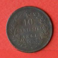 ITALIA  10  CENTESIMI  1866 N   KM# 11,4  -    (1629) - 1861-1878 : Victor Emmanuel II.