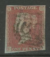 GB 1841 QV 1d Penny Red IMPERF Blued Paper ( L & G ) ( K534 ) - Used Stamps