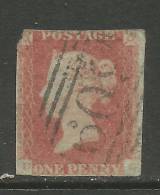 GB 1841 QV 1d Penny Red IMPERF Blued Paper ( D & C )  ( K546 ) - Used Stamps
