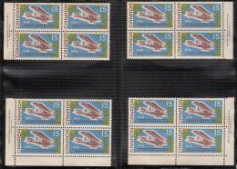 Canada 1969 Corner Plate Blocks, Plate #1, Mint No Hinge (see Desc), Sc# 494 - Nuovi