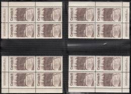 Canada 1970 Corner Plate Blocks, Plate #1, Mint No Hinge (see Desc), Sc# 516 - Unused Stamps