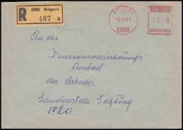 Switzerland 1981, Stampless Registred Cover W./ Red Postmark - Lettres & Documents