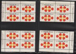 Canada 1971 Corner Inscription Blocks, Mint No Hinge (see Desc), Sc# 541 - Nuovi