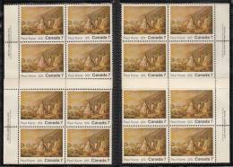 Canada 1971 Corner Inscription Blocks, Mint No Hinge (see Desc), Sc# 553, 553i - Nuevos