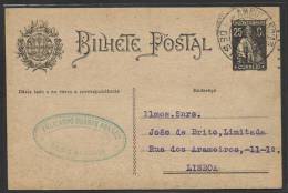 Portugal Cachet Ambulância Postal Oeste II 1930 Carte Entier Postal Ceres Ambulance Postal  TPO Cover - Postmark Collection