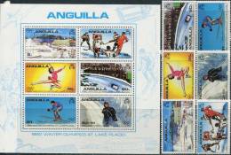 AT2719 Anguilla 1980 Winter Olympics Ice Hockey Skiing 6v+S/S(12) MNH - Invierno 1980: Lake Placid