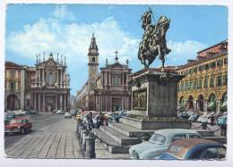 TO44 - TORINO - PIAZZA S. CARLO - AUTO D´EPOCA - VIAGGIATA 5.10.1962 - Places & Squares