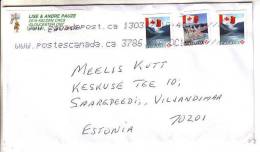 GOOD CANADA Postal Cover To ESTONIA 2013 - Good Stamped: Flags - Lettres & Documents