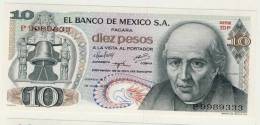 BILLET # MEXIQUE # 10 PESOS # DIEZ PESOS # 1975 # HIDALGO - Messico