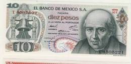 BILLET # MEXIQUE # 10 PESOS # DIEZ PESOS # 1974 # HIDALGO - Mexiko