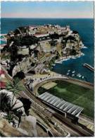 Monaco Stade Louis II Rocher Vus Du  Jardin Exotique - Timbre Prince De Monaco 12F - Panoramische Zichten, Meerdere Zichten