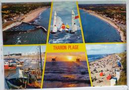 CP Tharon-plage Multi Vues SOUVENIR Port Pecheurs Course Voiliers Voyagé 1977 Timbre Cachet Flamme - Tharon-Plage