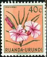 RUANDA URUNDI, 1953, FLORA, FIORI, FLOWERS, IPOMEA, FRANCOBOLLO NUOVO (MLH*), Scott 118, YT 181, Bel 181 - Ongebruikt